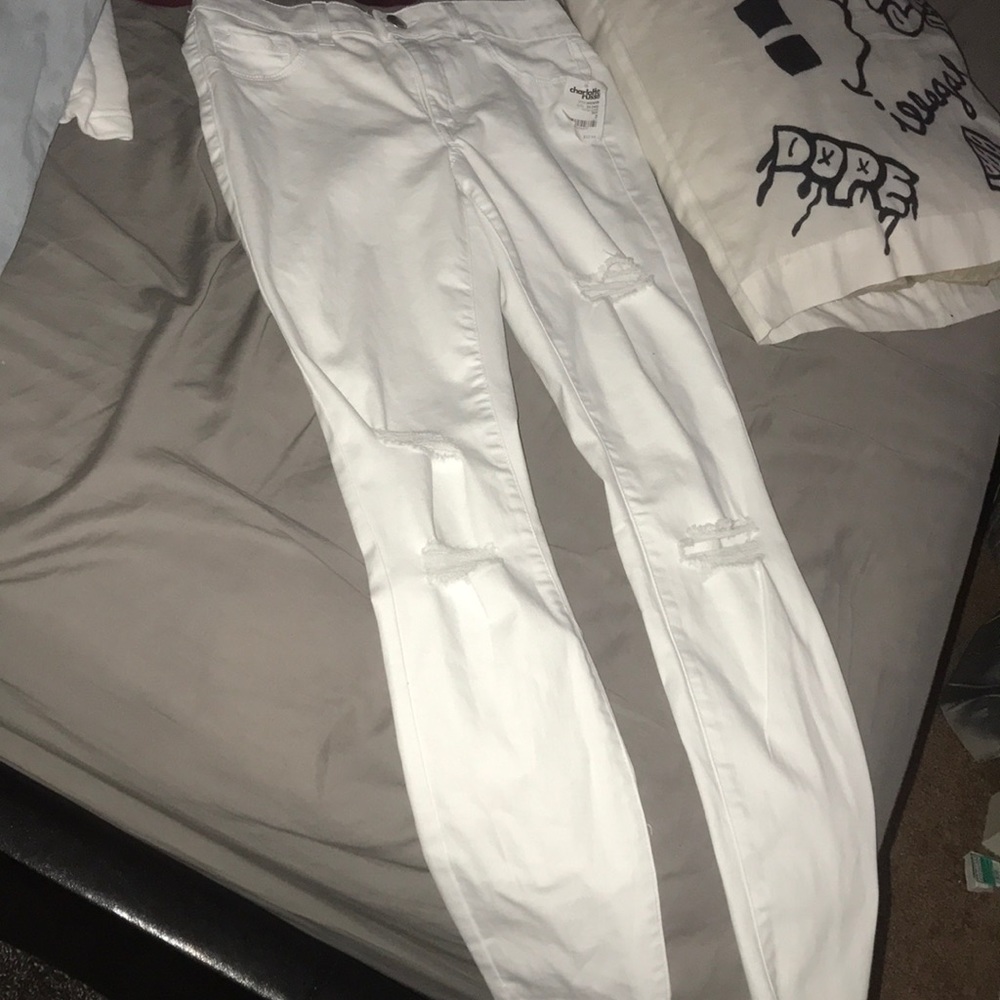 White woman jeans
